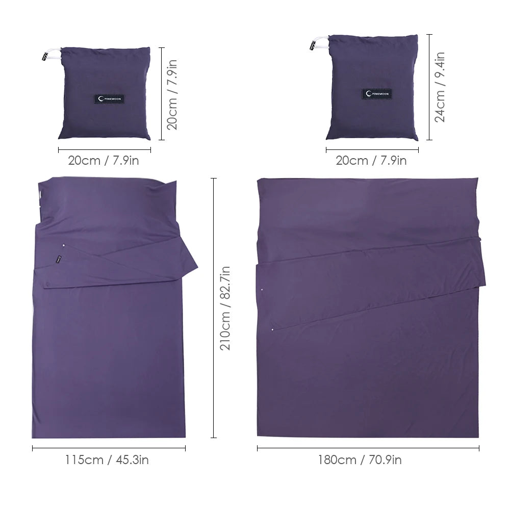 115cm*210cm Lightweight Sleeping Bag Liner Portable Multi-person Sleeping Sack Outdoor Camping Hotel Travel Sheet