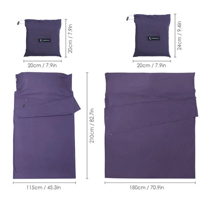 115cm*210cm Lightweight Sleeping Bag Liner Portable Multi-person Sleeping Sack Outdoor Camping Hotel Travel Sheet