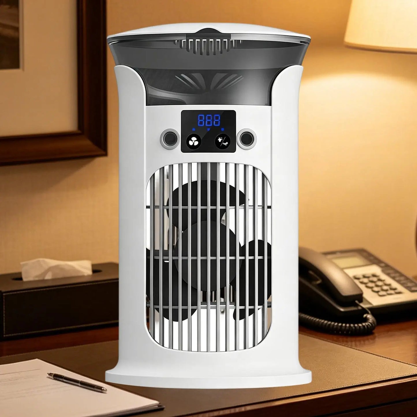 Portable Fan Portable 3 Speeds with Light Personal Tower Fans for Home Living Room Indoor Bedside Office Kitchen Dorm Camping