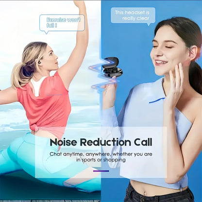 True Wireless Earbuds, Tws Headphones with Microphone, Sports Ear Clip Headphones, Stereo In-Ear Headphones with Led Display