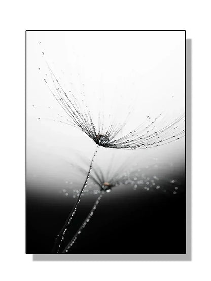 Modern Black and White Plant Dandelion Wall Art Minimalist Print Canvas Painting Posters for Living Room Modern Home Decor