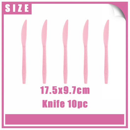 Girl's Birthday Party Supplies  Cosmetics Decorations Background Banners Disposable Cups Plates Knives Forks Spoon Gift Backdrop