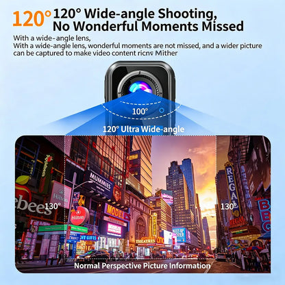 ANSVICAM 5K Mini Action Camera 4K60FPS Thumb Sports Camera with EIS Stabilization Dual Touch Screens Waterproof Magnetic Bodycam