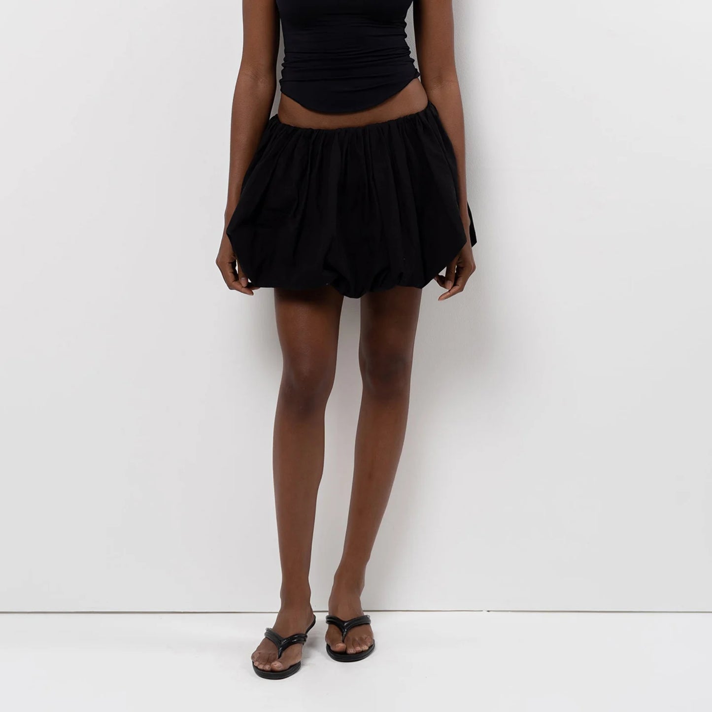 hirigin Women Y2K Bubble Skirt Elastic Waist Pleated Ruffle Hem A Line Mini Skirt Girls Cute Short Puffy Balloon Skirt