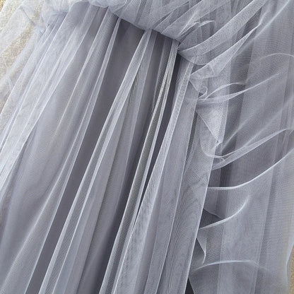 Vintage Tulle Skirt Women Streetwear Elastic High Waist Mesh Pleated Skirts Summer Elegant Korean A Line Office Ladies Skirt New
