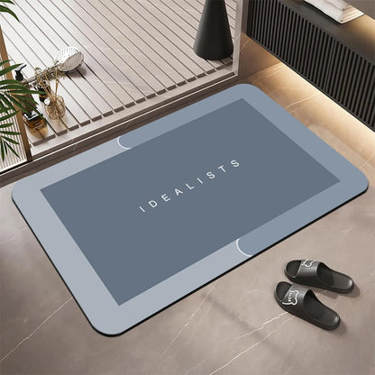 Super Absorbent Bathroom Floor Mat Thickened Bathroom Absorbent Quick-Drying Slip-Resistant Suitable Use Shower Areas Floor Mats