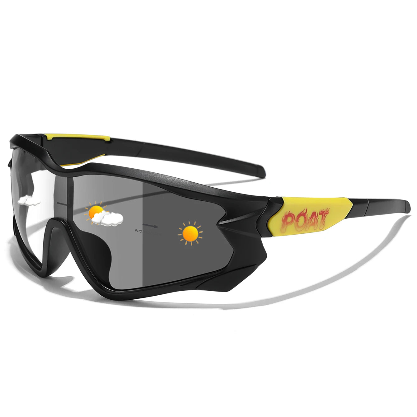 Men Women Photochromic Motorcycle Glasses Outdoor Sports Big Frame Windproof Cycling Running Hiking Goggles