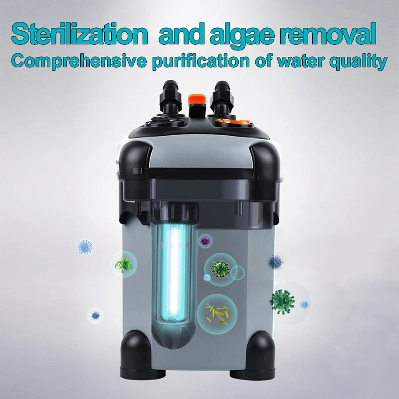 External Filter Bucket for Fish Tank 3 in 1 Water Purification Silent Circulation Pump High Efficiency Aquarium Cleaning Tool