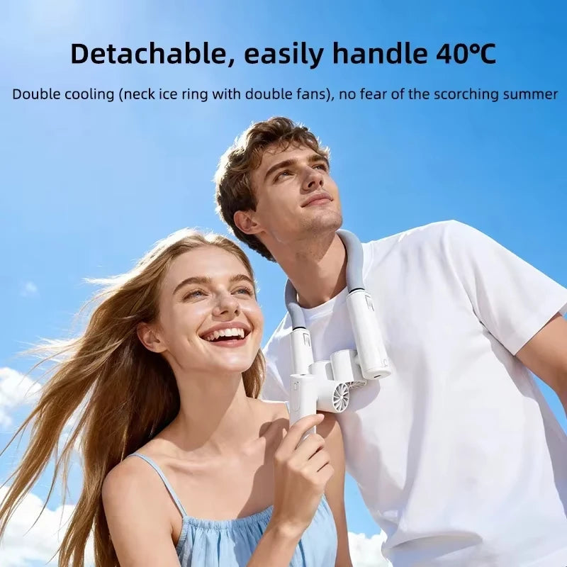 Portable Neck Fan High Speed Turbine Powerful Airflow Bladeless Cooling Fan Handheld Sport Fan for Travel Outdoor Wear