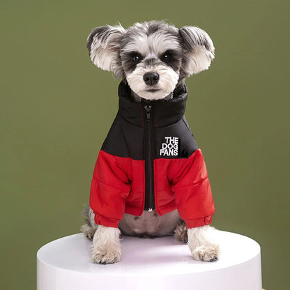 Fashion Pet Coat Clothes, Trendy Embroidered Dog Autumn and Winter Cotton Clothing, Pet Clothing, Thickened Warm Down Clothing