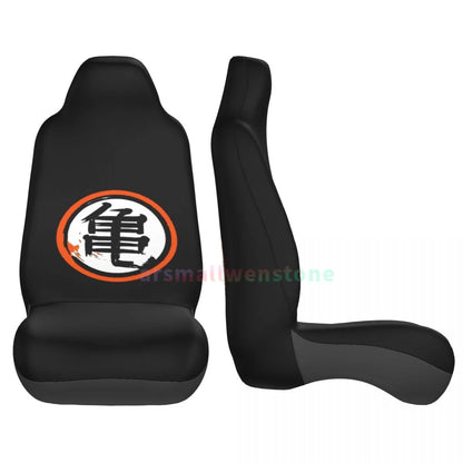 DBZ Kanji Car Seat Cover 2PCS Front Car Seat Cover Seat Anti Fouling Protective Cover Cute Car Accessories