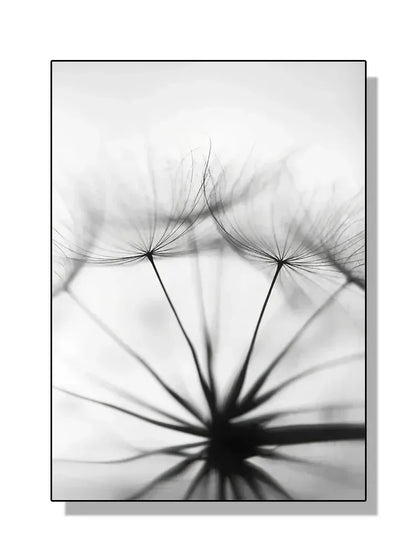 Modern Black and White Plant Dandelion Wall Art Minimalist Print Canvas Painting Posters for Living Room Modern Home Decor