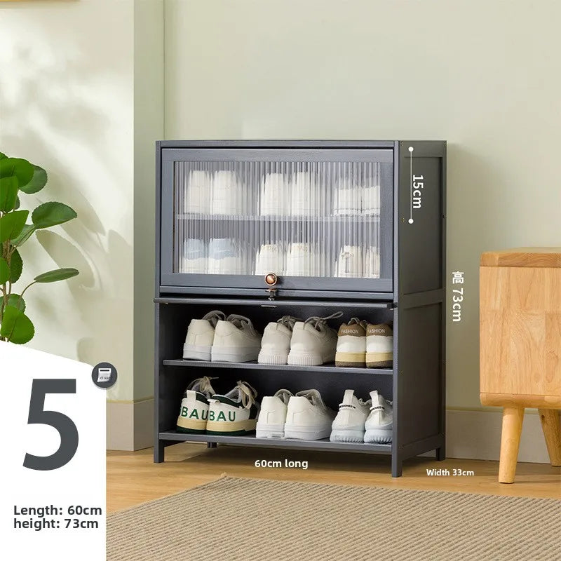 Shoe cabinet multi-layer storage rack household simple door entry balcony indoor large-capacity dust-proof shoe rack
