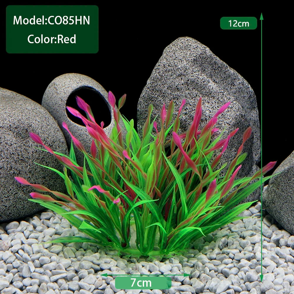 Artificial Underwater Plastic Plants Aquarium Fish Tank Aquatic Fake Shrub Green Weeds Water Grass Viewing Simulation Decoration