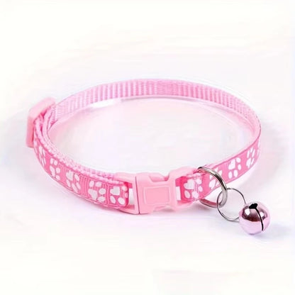 Fashion Pet Cats Collar Colorful Pattern Cute Bell Adjustable Collars for Cats Kitten DIY Ring Necklace Pet Accessories