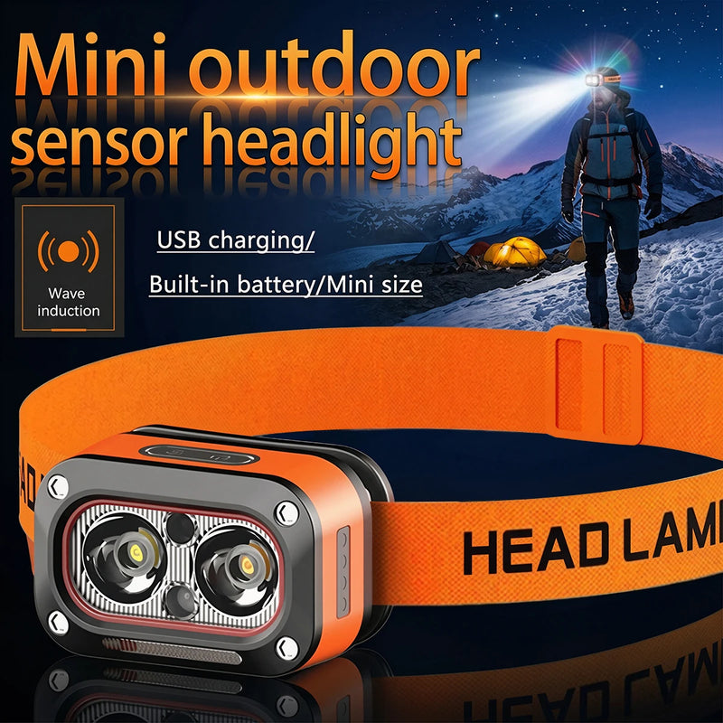 Rechargeable LED Headlamp Ultra-Bright Headlight with 5 Modes USB Charging 60° Adjustable Long-Lasting for Camping Running