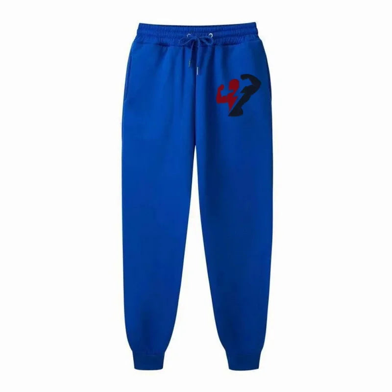 Athletic Performance Men's 100% Cotton Gym Long Pants Elastic Waist Drawstring Sweat-Absorbing Comfortable Trousers
