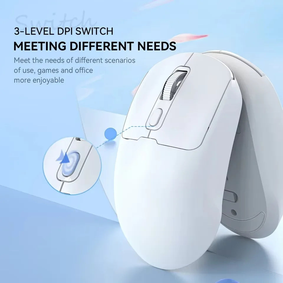 2.4G Wireless Mouse Bluetooth 5.4 Gaming Mouse Ergonomic Mice 800-1200-1600 DPI Mouse Rechargeable Office Mice for PC Laptop