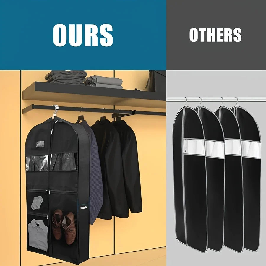 Garment Bags for Travel,Hanging Garment Bags for Men,Double Sides Zipper & Large Mesh Pockets,Monogrammed Closet Clothes Storage