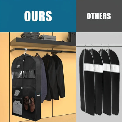 Garment Bags for Travel,Hanging Garment Bags for Men,Double Sides Zipper & Large Mesh Pockets,Monogrammed Closet Clothes Storage