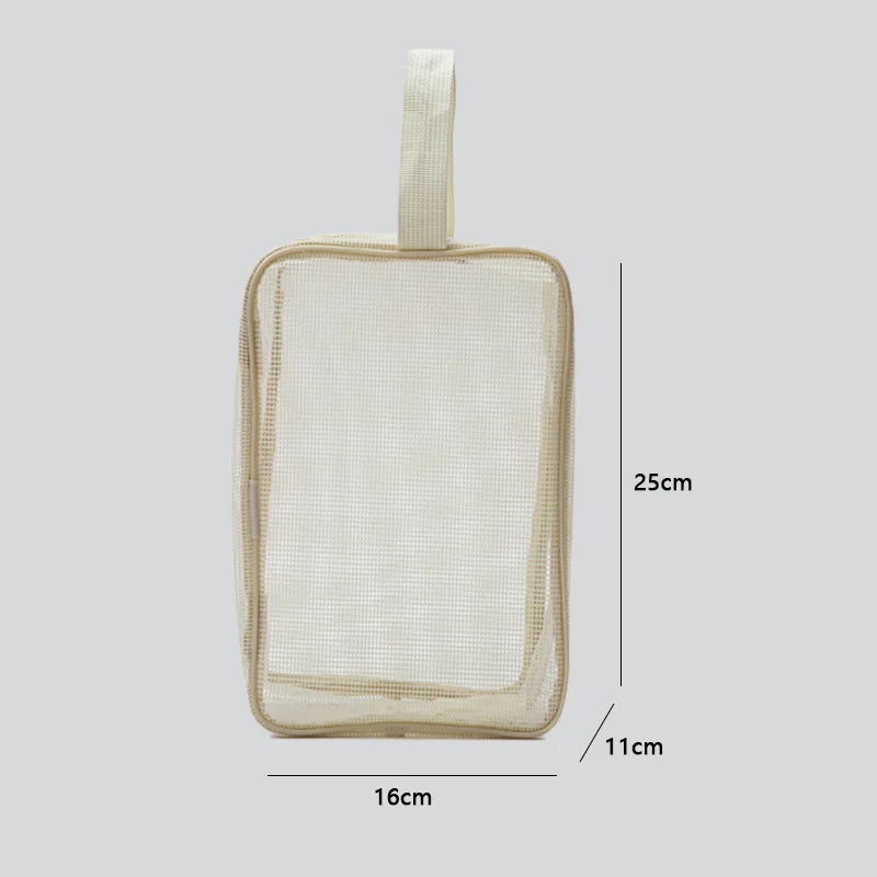 HOMEFISH Mesh Shower Caddy Tote Bag Cosmetic Storage Bag Multifunctional Shower Bag Large Capacity Portable Toiletry Organizer