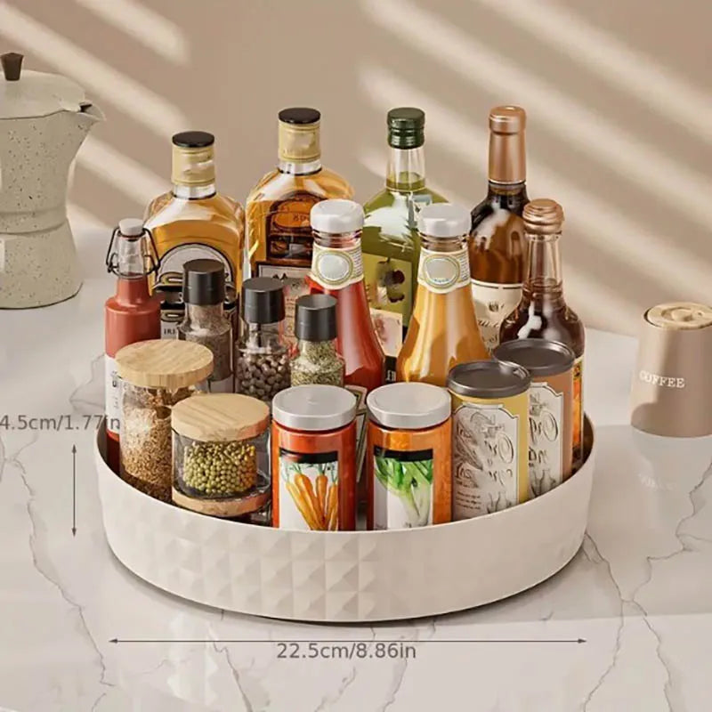 Rotating Spice Rack Organizer For Kitchen Cosmetics Storage Convenient and Space-Saving Solution for Apartments & College Dorms