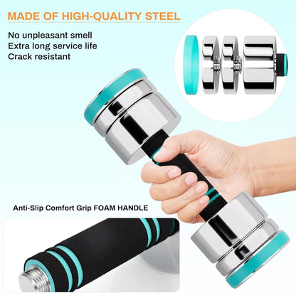 Adjustable Steel Dumbbells Barbell Dumbbell Set 2 Ultra-compact Dumbbells 5Kg / 10Kg / 15Kg for Home Gym Workout