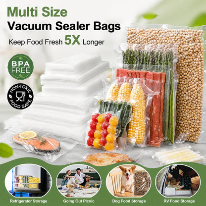 50pcs Vacuum Sealer Bags, Food Storage Pouches, Freshness Preservation for Kitchen, For Vacuum Sealer Machine Accessories