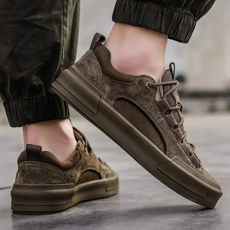 Men's Casual Leather Shoes 2024 New Shoes for Men High-top Black Casual Male Sneakers Platform New Tenis Masculino Mens Loafers