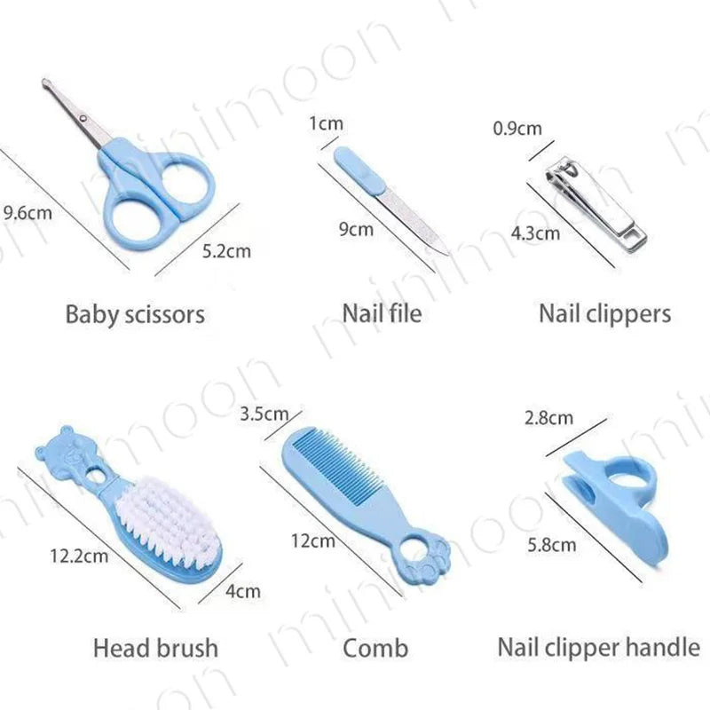 6-Piece Baby Grooming Kit & Hygiene Set, Safe Nail Clippers & Hair Brush Kit for Infant and Toddler Care