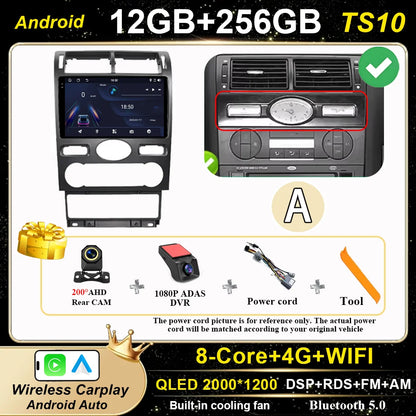 Android 16 GPS Navigation  For Ford Mondeo 2004 -2007 Auto Multimidia Video Player Carplay Head Unit Radio Stereo Car Dvd WIFI