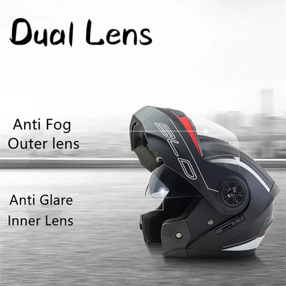 Modular Motorcycle Helmet with Double Lens & Flip Up Face Shield Professional ECE/DOT Certified Casco for All Season Riding