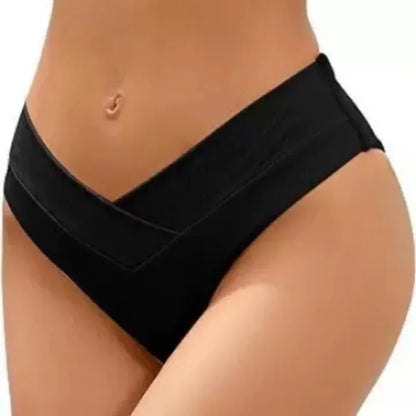 Women's Swimming Trunks Bikini Panties High Waist Swimwear Bottom Solid Color Female Swimsuit Briefs Beachwear Bathing Suits