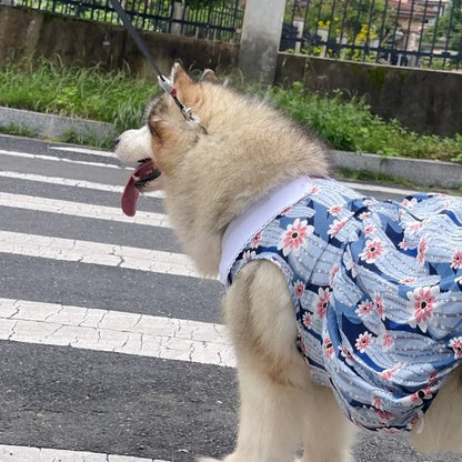 Pet Clothing Spring Summer  Big Dog Dress Full Wall Deep Forest Skirt for Cat Teddy Golden Retriever Alaska Satsuma