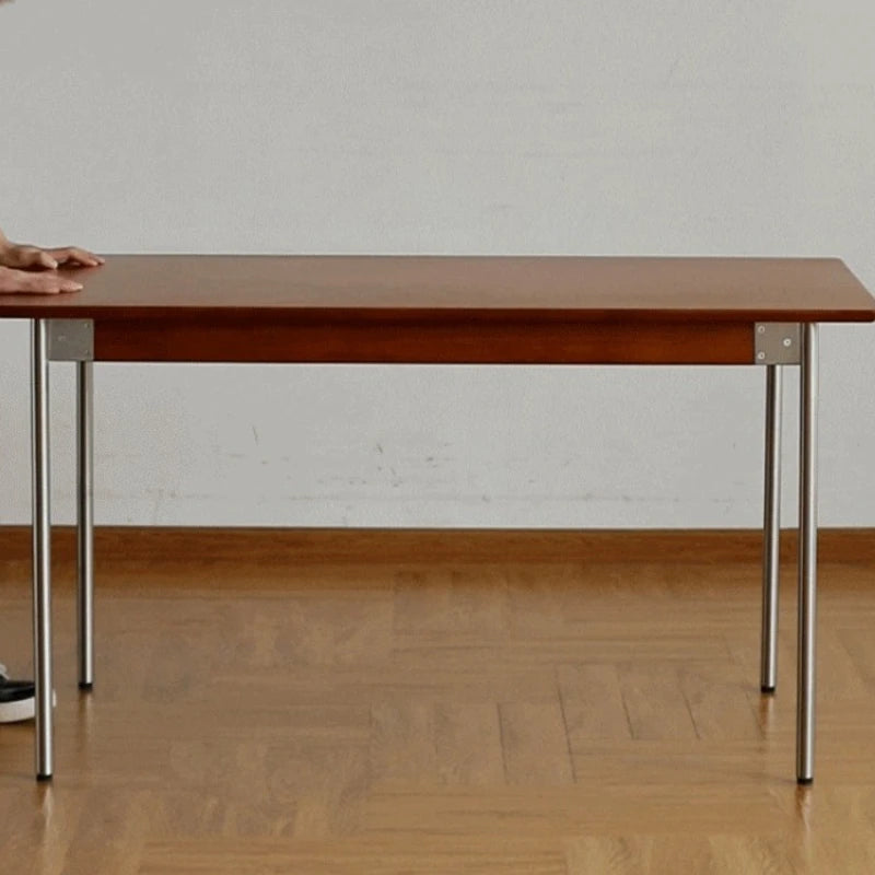 Solid Wood Long Office Table Portable Household Dining Desk for 4 People Multipurpose Restaurants Tables Modern Office Furniture