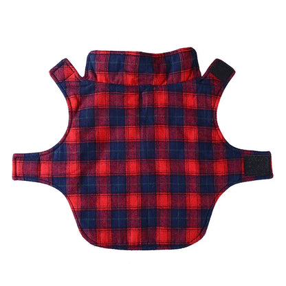 Pet Dog Cotton Vest Coat Plaid British Style Plaid Pet Vest Winter Coat Warm Dogs Apparel Jacket For Cat Small Medium Dog