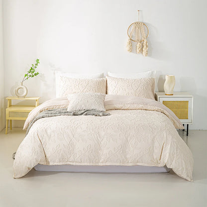 3pcs Cutting Flower Bedding Set with Zip Closure - Polyester, All-Season Comforter Set (Comforter & Pillow Shams Not Included)
