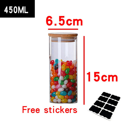 Glass Containers Food Glass Jars and Lids Glass Jar with Lid Kitchen Storage Box Organization Containers Bottle Spice Boats Tea