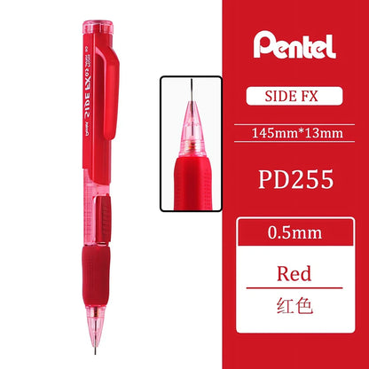 1pcs Pentel Mechanical Pencil 0.5mm PD255 Drawing Art Supplies Office Accessories Student School Stationery Side Press Out Lead
