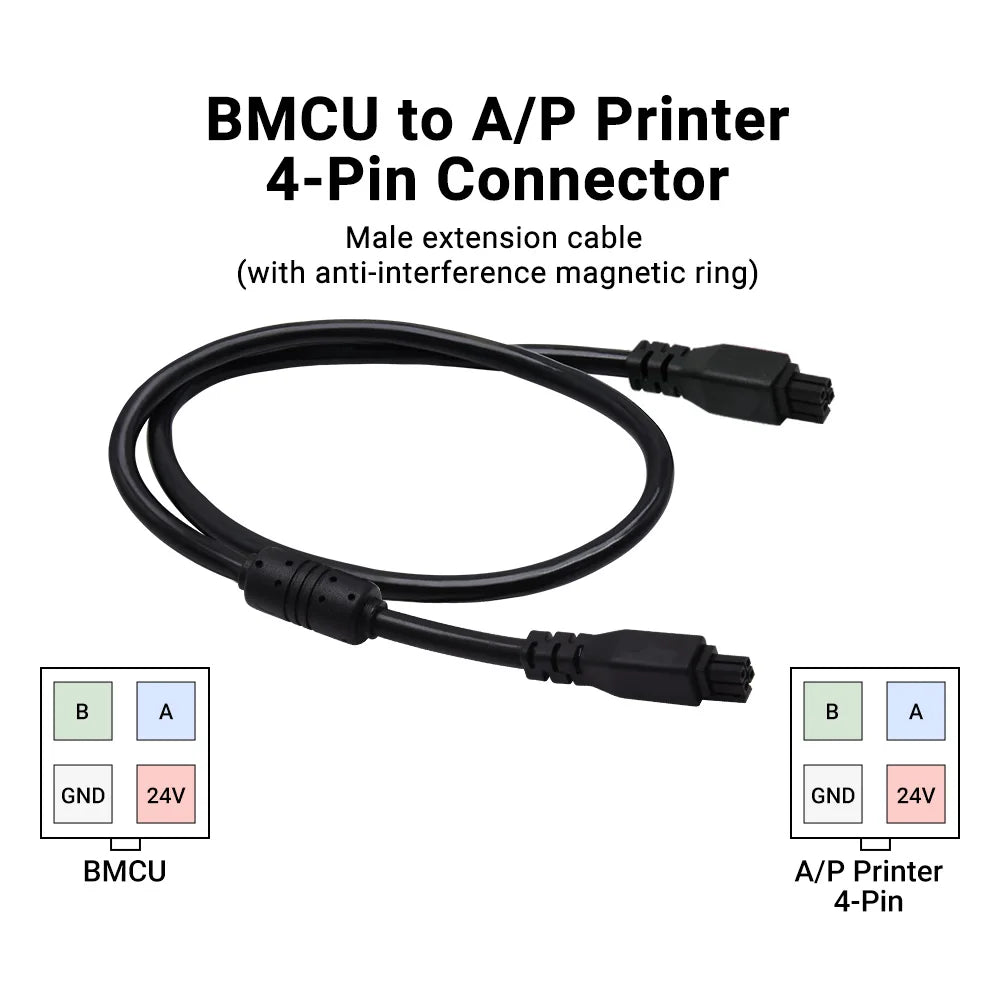 Bamboo Lab 4Pin Male to Male 3D Printer Auto Feed BMCU to AP Printer Multi-Colour Module Connection Cable 0.5M/1M For A1 A1mini