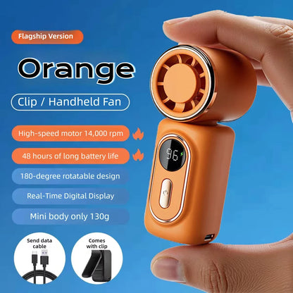 Portable Handheld Fan Mini Clip Fan Umbrella Holder Function Rotatable USB Charging Compact Personal Cooling Fan Outdoor Camping