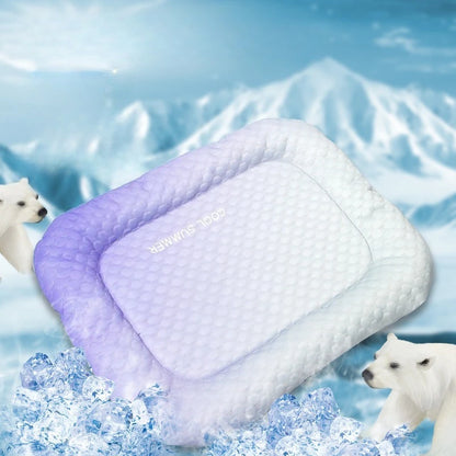 Pet Cooling Mat Portable Foldable Dog Bed Solid Color Breathable Pet Sleeping Pad for Outdoor Travel Home Use