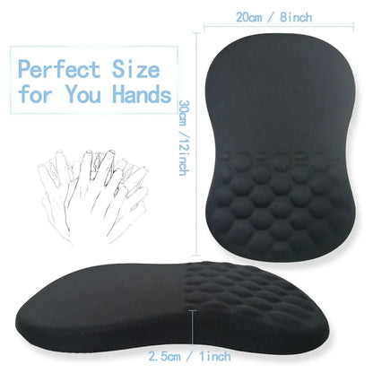 Ergonomic Wrist Rest Mouse Pad, High-Resilience Memory Foam, Non-Slip Base, Comfortable Wrist Support, Compatible with PC and La