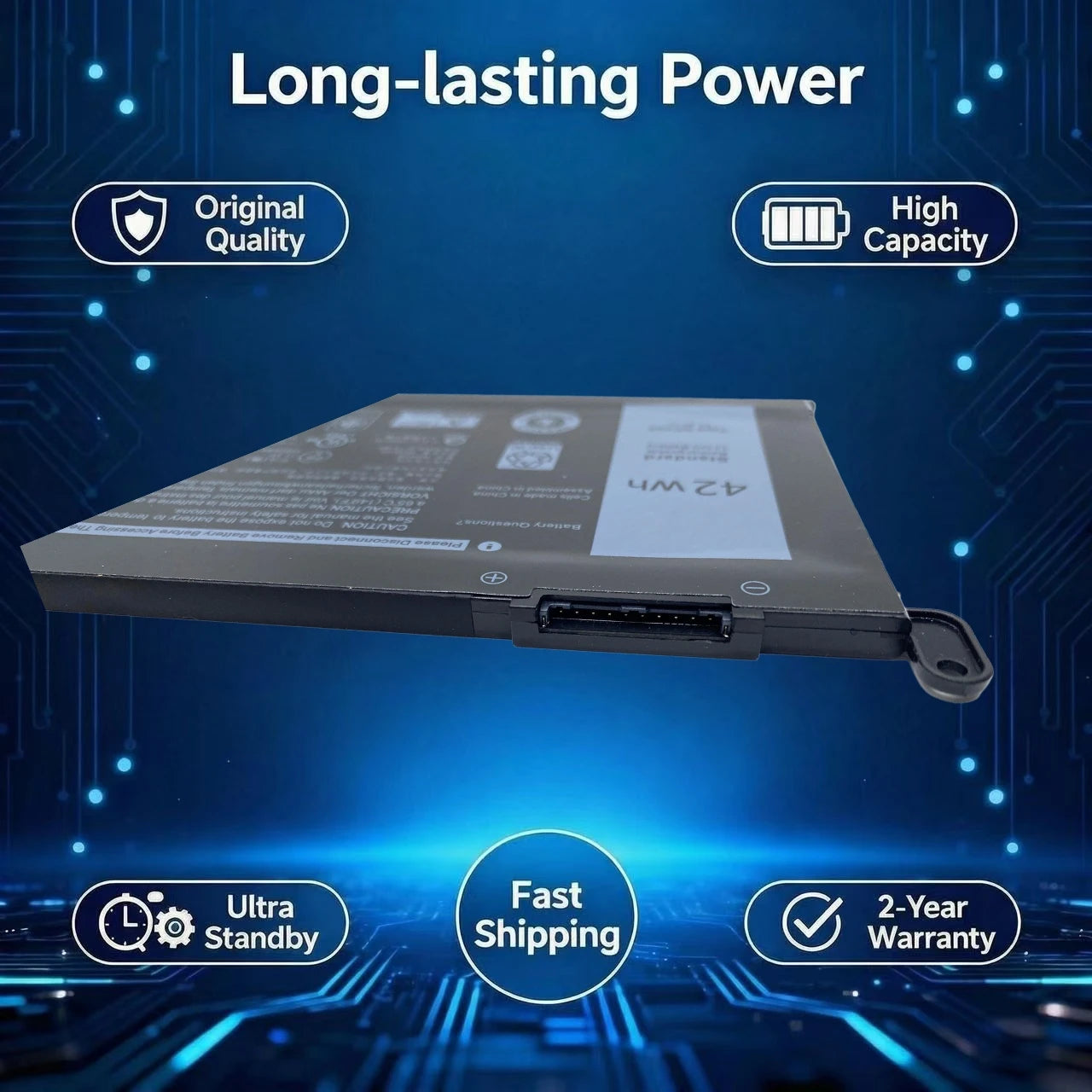 New WDX0R 42Wh Laptop Battery For Dell Inspiron 13 14 5368 5567 7560 5767 7472 7460 7368 7378 5565 Latitude 3488 3580 WDXOR