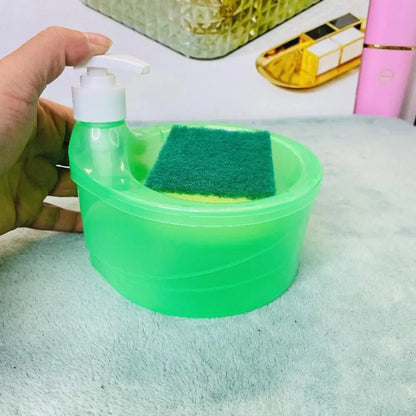 Soap Dispenser Bottle With Sponge for Detergent Liquid Kitchen Dish Soap Dispenser Kitchen Sponge Dispenser Manual Soap Pump