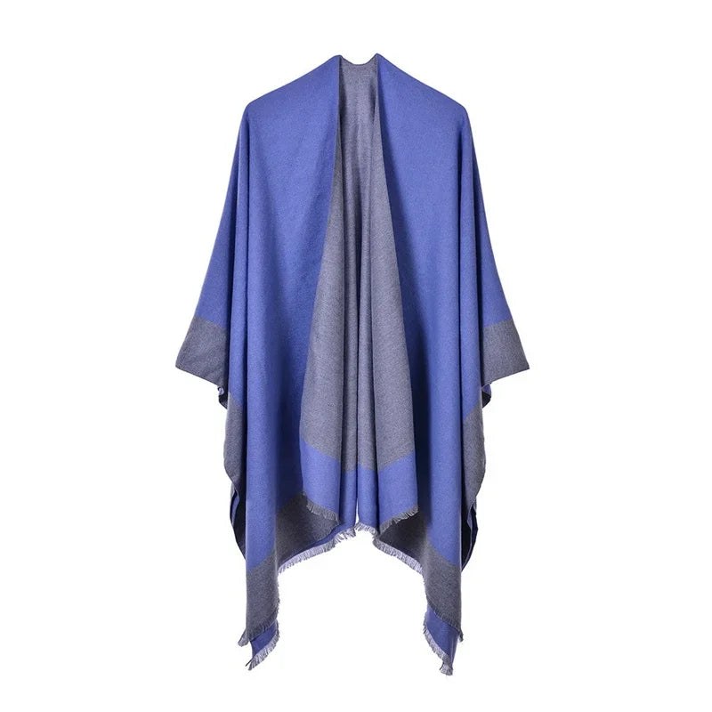 Winter Fashion Poncho Women Capes Scarf Imitation Cashmere Ladies Scarves Warm Shawls Wraps Woman Ponchos Bufanda Mujer Foulard