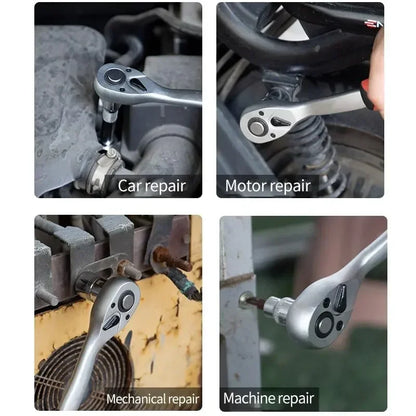 24 Teeth 1/4" 3/8" Inch Torque and Ratchet Wrench Quick-release Reversible Professional Heavy Duty Ratchet Hand Tools Car Tools