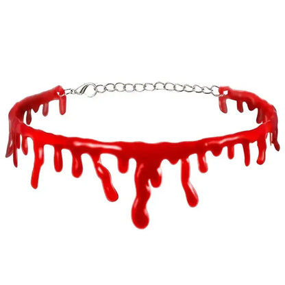 Halloween Blood Necklace Horror Blooddrop Necklace Vampire Dark Blood Necklace Haunted House Personality Bleeding Necklace