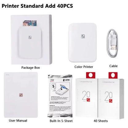 HPRT MT53 Portable Mini Mobile Pocket Printer 2x3 Inch Print Maker Sticky-Backed Photo Paper Bluetooth Mobile Thermal Machine