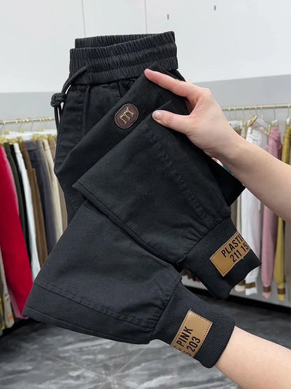 Top quality Autumn Spring Women Pants 2024 New Cotton Jeans Pants Elastic Waist Harem Pants Casual Sports Trousers Female